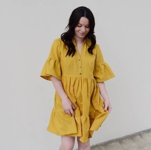 Linen Yellow Dress